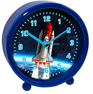 Wecker Spaceshuttle dunkelblau - bb-Klostermann 54055 - Motiv Uhr Quarz