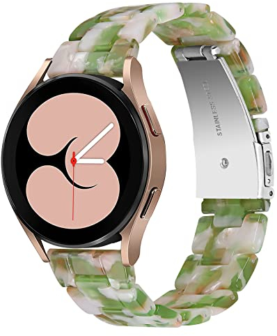 Miimall Kompatibel mit Samsung Galaxy Watch 5/5pro/4 40mm 44mm/4 Classic 42mm 46mm/Active 2 Armband Damen, 20mm Leicht Harz Ersatzarmbänder Sport Uhrenarmband für Galaxy Watch 4 - Gras-Grün