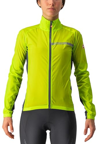 CASTELLI 4521529-383 SQUADRA STRETCH W JACKET Women's Jacket ELECTRIC LIME/DARK GRAY M