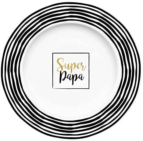 Teller Super Papa Streifen 21cm | Teller | GEDA | GEDA LABELS | Vatertag | Papa | Frühstück | Dessert