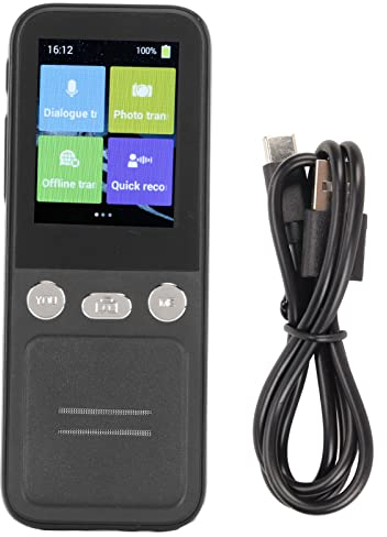 Sprachübersetzer-Gerät, Tragbarer Sofortübersetzer, 134 Online-Sprachen, Intelligenter KI-Übersetzer mit 2,4-Zoll-Touchscreen für Geschäftsreisen, Lernen, Unterstützt WLAN