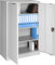 Armadio in Metallo da Ufficio 2 ante con Serratura, Armadietto con Chiavi Grigio Multiuso, Ideale Garage, Lavoro, Mobile Archiviazione Faldoni, Archivio Studio Porta documenti (90 x 40 x 140 cm)