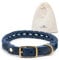 FREUDENTIER Hundehalsband geflochten aus Leder - Handmade in Holland - AlsterTwist Kollektion aus 100% Fettleder (35cm – 41cm Halsumfang, Royal Blue)