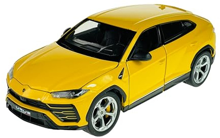 Welly Modell Auto Kompatibel mit Lamborghini Urus SUV Gelb 2017 1/24 Metall Modell Auto Die Cast Neu im Kasten