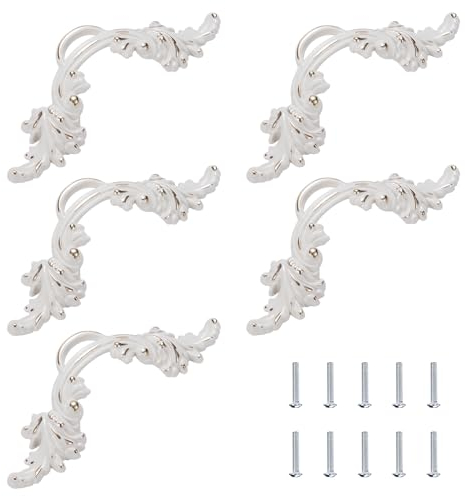 ZLLkeji Griffe Möbelgriff Antike Küchenschrank Türgriffe mit Schrauben Schrankgriffe 64mm Lochabstand Vintage Europäischer Stil für Nachttische, Truhen, Kommoden, Küchen 5 Stück