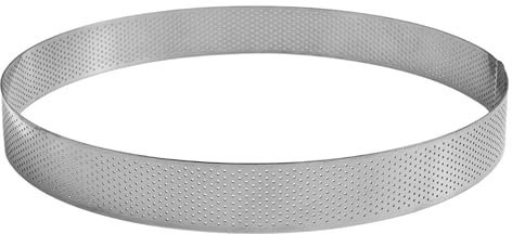 GOBEL - Cerchio per torta perforato - Cerchio per pasticceria perforato - INOX - Ø 30 cm - Altezza 3,5 cm - Qualità professionale - Made in France, Silver