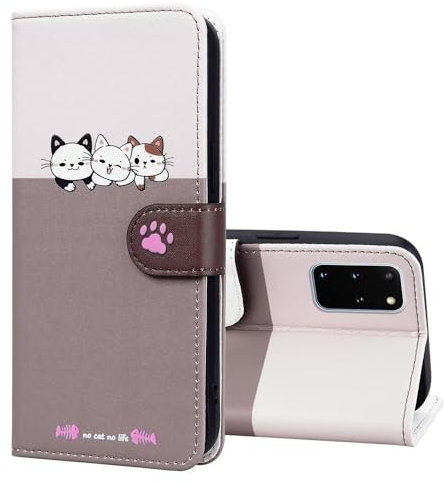 Tivenfezk Nadoli Gatto Cane Cover per Samsung Galaxy A71,Cover in Pelle PU Portafoglio Custodia a Libro Cellulare Magnetica Flip Cartoon Scomparto Schede