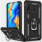 Vaki Handyhülle für Huawei P30 Lite Mit Schutzfolie, 360° Metall Ring Ständer, Stoßfest Bumper Tasche, Schutzhülle (Schwarz)