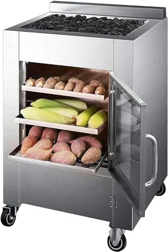 GFXYQPDNV Four À Patates Douces en Acier Inoxydable, Four À Pizza À Charbon, Four À Camote De 100 L, Taille De Plateau À Pâtisserie 36 * 48 M, Vous Pouvez Cuire des Aliments Rôtis De Différents