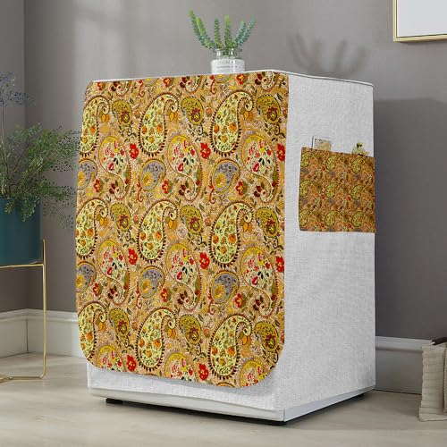 Highdi Housse de Protection pour Machine à Laver, Chargement Frontal Housse La Poussière avec Ouverture Frontale pour Linge Domestique (Cachemire,Capacité L 10.5~12KG)