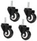 ANYALITE Lot de 4 Roulettes Pivotantes Industrielles en Fer Polyuréthane (PU) - M8 x 25 mm - Charge Maximale : 240 kg