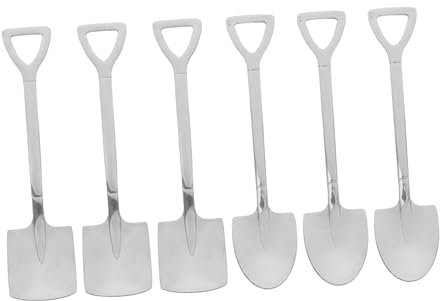 PRETYZOOM 3 Set 6 Pezzi Cucchiaini Per in Acciaio Inossidabile Antiruggine Multiuso Cucchiaio Quadrato Per Dessert Anguria Ristorante Uso Domestico Argento