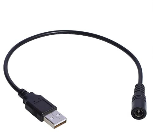 WOEIFGV USB 2.0 Typ-A-Stecker auf 5521 mm Ladekabel, DC 5 Volt, Netzteil, Adapter, Kabel, Konverter, Anschlusskabel, 30 cm