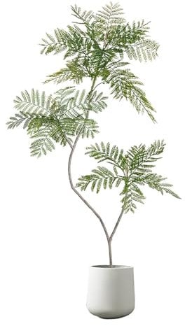 Artificial Jacaranda Mimosifolia Tree 63in Fake Indoor Umbrella Plant for Office Living Room Large Artificial Plant for Home Decor Tall Fake Tree for Indoor Use Artificial Plants for Floor D