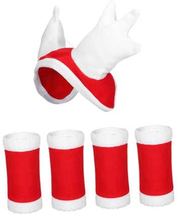 Sharplace 4 x Pferdebeinwickel, Weihnachtsmütze für Pferde, Dicke Kopfbedeckung, Kopfbedeckung, Fliegenbeinstiefel, Beinschutz für Paraden, Verkleidungen, Vieh, Länge 50cm
