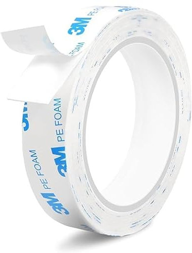 Double Sided Foam Tape Heavy Duty - 3m x 20mm (1600T) | Waterproof, Removable | For Cars, Mirrors, Home DIY | No Residue, Bonds Metal/Plastic