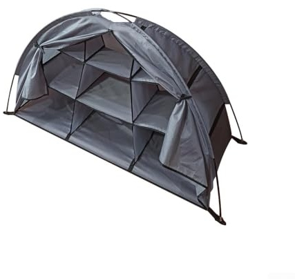 HpLive Campingschrank Faltbar für Zelt， Faltbar Zeltschrank Schuhaufbewahrung Kleiderschrank Organizer für Camping RV Zelt，von Kleidung, Schuhen，128x55x75cm(Grey)