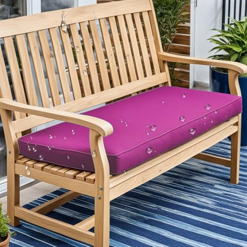 xinwanhong Wasserfest Bankauflage Outdoor/Indoor Bankkissen Sitzkissen Bank für den Außenbereich Für Terrassen Gartenmöbel rutschfest Fensterbank Sitzauflage Rechteckiges Sitzpolster,Rosa,150X45X8CM