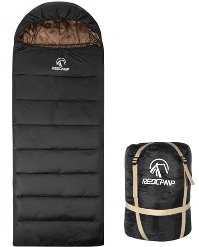 REDCAMP XXL Graphene Schlafsack, 3-4 Jahreszeiten Übergröße für Erwachsene Campingschlafsack, Bequeme Flanell Kompakt deckenschlafsack Wetter Outdoor Winter, Rucksackreisen,Camping, Wandern und Reisen