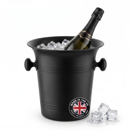 Chabrias 3.5L Champagne Ice Bucket, Matte Black Wine Cooler, UK MADE