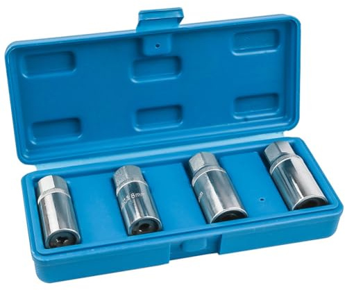 Asyduey 4-Teiliges Stehbolzenausdreher-Set, Steckschlüssel zum Entfernen Abgebrochener Stehbolzen, Metrisches Stehbolzenausdreher-Werkzeug, Antriebsmutternausdreher, Stehbolzenabzieher