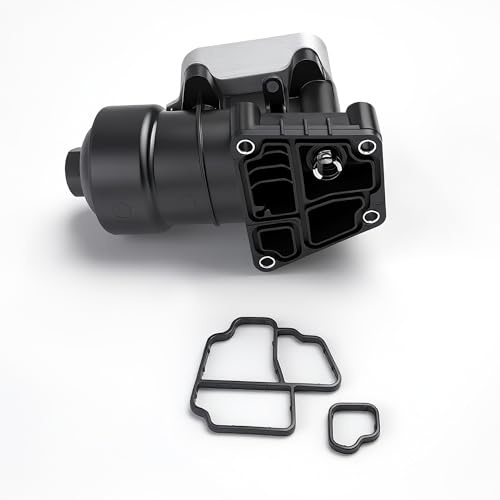 JAVOUKA Oil Cooler Cap Filter Housing & Oil Filter for VW Golf 6 for Passa | for Audi A1 A3 A4 A5 A6 Q3 Q5 TT, for Seat Alhambra Altea Ibiza 5, for Jetta 3/4, for SEAT, for SKODA, 1.2L 2.0L, 03L11538