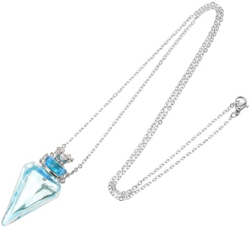 Gatuida Parfüm Duftdiffusor Halskette aus Metall und Glas mit Ätherischem Öl Bunter Glasflakon Multifunktionale Damenkette für Aromatherapie und Stimmungsaufhellung