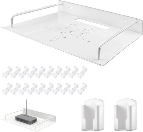 SzSFQ Aluminium Router Shelf Wall Mounted, Silver