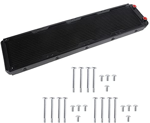 KACCDE Radiador de aluminio de 18.9 pulgadas con aletas de alta densidad de refrigeración líquida para refrigeración por agua de computadora, radiador de aluminio de 480 mm