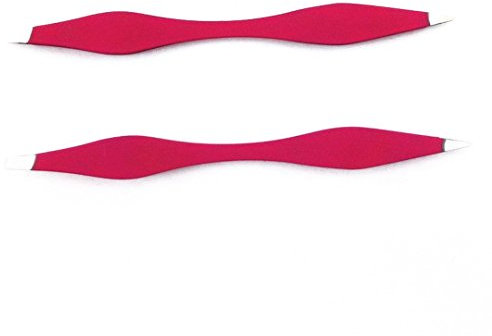 Yueton Lot de 2 pinces à épiler double extrémité avec pointe biseautée et pointe pointue pour sourcils et poils incarnés