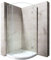 Durovin Bathrooms 1000 x 1000mm Quadrant Frameless Shower Enclosure - Hinged Door Corner Entry - 8mm Safety Clear Glass - with Acrylic Shower Tray