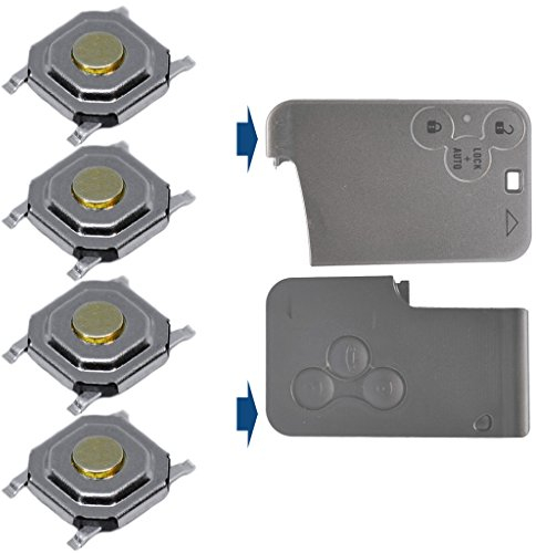 4 micropulsanti a 4 poli, 5 x 5 x 1,5 mm, per VW Passat, Hyundai, Kia, Renault, tasti micro interruttori a pressione
