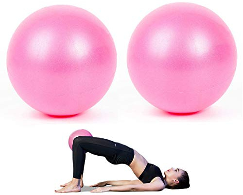 AOAVE 2er-Pack Pilates-Bälle, Yoga Barre-Bälle Mini-Übungsbälle, 22-25 cm Kleine Biegerbälle für Pilates, Yoga, Rumpftraining und Physiotherapie, Verbessert das Gleichgewicht