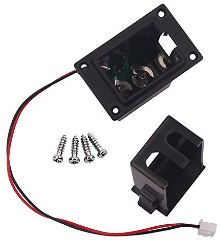 Sharplace 9V Battery Case Holder with Wire 4 Screws Replacement Part for Electronic Acoustic Guitar Bass Ukulele Pickup