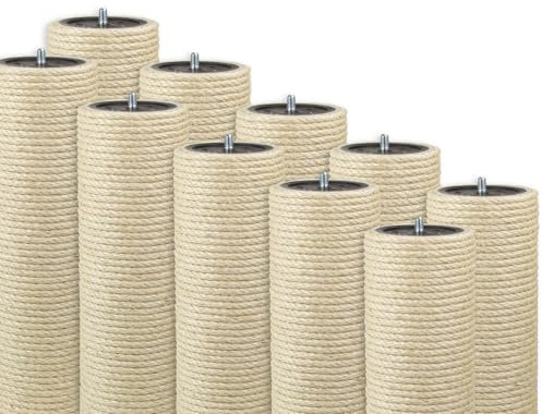 Kratzbaumland 12 cm Deluxe-Endstamm mit Stehbolzen mit 8 mm Sisalseil Länge: 40 cm/Gewinde: 8 mm (M8)