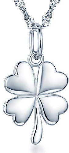 Unendlich U“Love Eternal Vierblättriges Kleeblatt Anhänger aus 925 Sterling Silber Herren/Damen/Paar Halskette Geschenk für Liebste