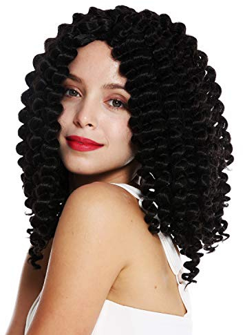 WIG ME UP - ZM-1610-4 women's quality wig shoulder length voluminous afro curls corkscrew curls middle parting dark brown
