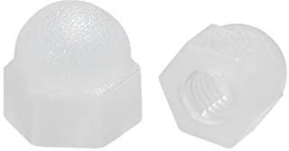 sourcing map 50stk. M3 Hutmutter, Hex Eichel Kuppelmuttern für Schrauben Bolzen Nylon Weiß