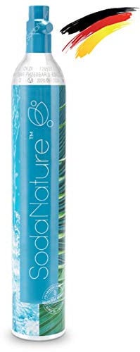 SodaNature® Premium 60L CO2 Zylinder für SodaStream (außer QC), Aarke etc. - Neu & Erstbefüllt in Deutschland - Natürliche Kohlensäure für 60 Liter - 10 Jahre TÜV [425g]