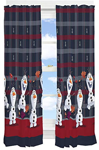Franco Kinder-Fenstervorhang Vorhang-Set, Mikrofaser, Disney Die Eiskönigin 2 Olafs, 41 W x 63 L (Pack of 1), 2