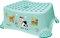 KiNDERWELT Premium Tritthocker für Kinder und Babys, Bauernhof Design in Aquamarin, Tritthocker Stufe für Kleinkinder ab 18 Monaten, abwischbar, rutschfest und BPA-frei