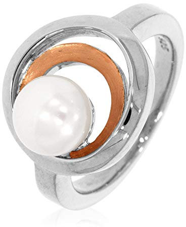 XEN Ring bicolor mit Süßwasserzuchtperle 54 (17.2)