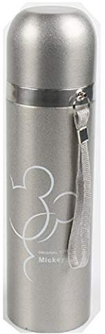 Thermos en acier inoxydable - Design Mickey - 500 ml - 0,5 l - Pour boissons froides et chaudes - Garde longtemps au chaud et au froid - Bouteille isotherme pour enfants et filles - Argenté