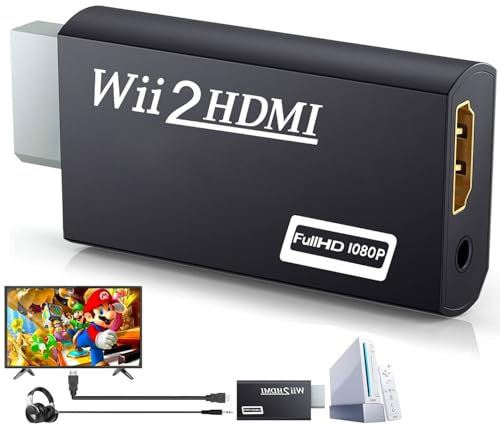 CHS Wii to HDMI Adapter, Supports Wii U, HDTV, Monitor, NTSC 1080p Video Audio Output with 3.5mm Audio Jack