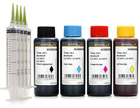 4X 250 ml Druckertinten Set kompatibel für Brother LC-3211, LC-3213 CMYK Brother DCP-J 572, DCP-J 770, DCP-J 772, DCP-J 774, MFC-J 490, MFC-J 491, MFC-J 497, MFC-J 890, MFC-J 895