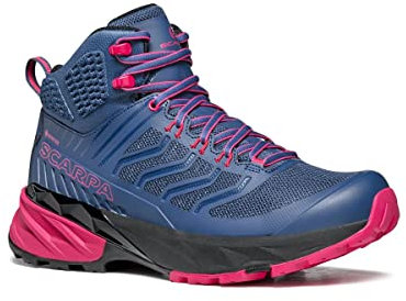 Scarpa Rush Mid GTX Wmn, Trail Running Donna, Blu, Fucsia Gore Tex Shcm Free Dome, 39 EU