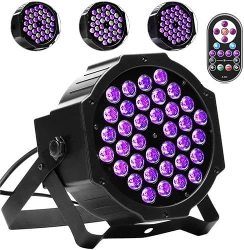 KRIDERISH 72W Schwarzlicht, 36 LED UV-Schwarzlichtlampe DMX512 mit Fernbedienung, UV Strahler für Party, Bar, Bühne, Weihnachten, Halloween, Hochzeit