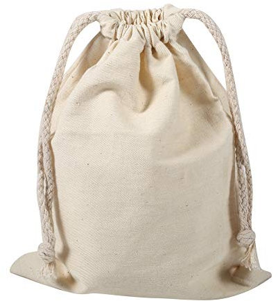 BORDSTRACT Bolsas de muselina algodón, bolsa almacenamiento cordón algodón bolsa almacenamiento reutilizable bolsa viaje ecológica, bolsa lona vegetal mochila para uso doméstico (22 x 28 cm)