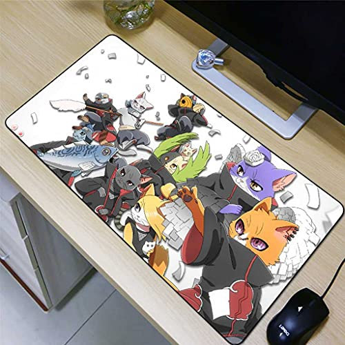 KJXNED - Tapis de Souris Gaming XXL 800x300 mm Halloween Chat Noir Gamer Mouse Pad Surface Antiderapant Base en Caoutchouc Antidérapante pour Gamer PC et Ordinateur Portable