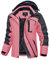 MAGCOMSEN Funktionsjacke Damen Fleece Softshelljacke Winter Wasserdicht Skijacke Damen Winddicht Outdoor Jacke Warme Gefüttert Trekkingjacke mit Mehrfachtaschen Rosig M